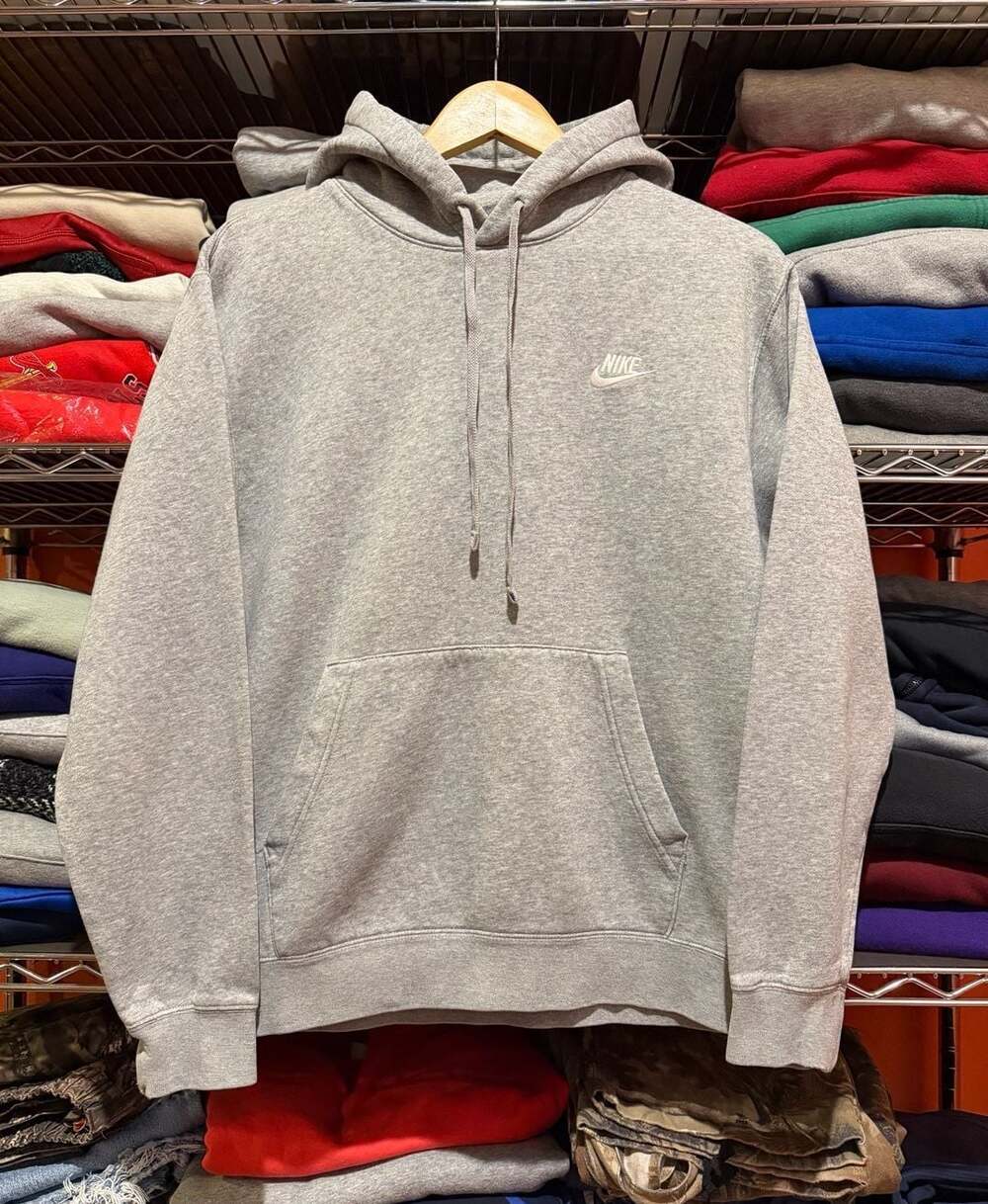 Nike Sportswear Club Fleece Pullover Hoodie Gray Men's Size Medium